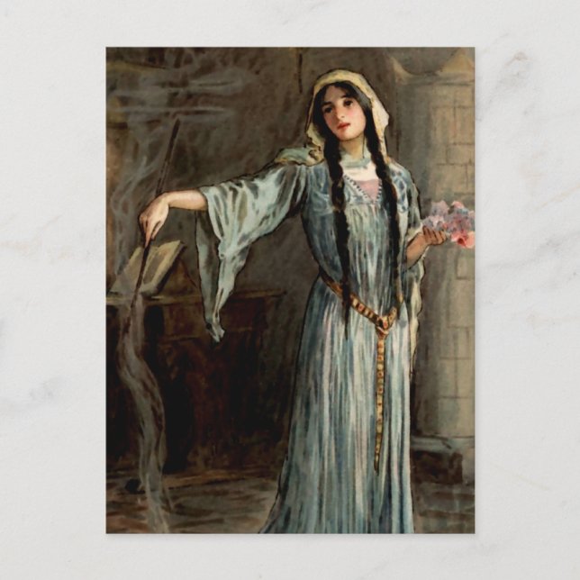 “Queen Morgan Le Fay” by WH Margetson Postcard (Front)