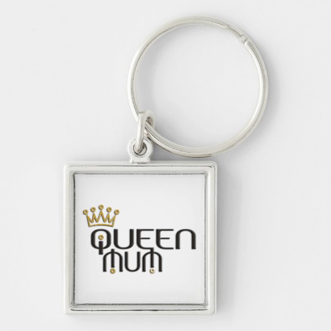 Queen Mum / gold crown Keychain (Front)