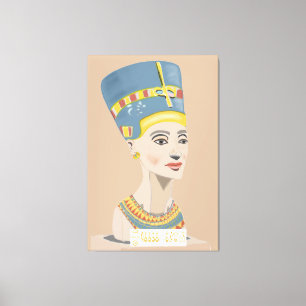 Queen Nefertiti and Cartouche rectangular Poster. Canvas Print