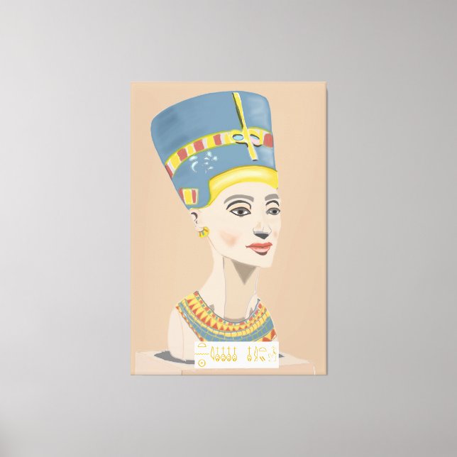 Queen Nefertiti and Cartouche rectangular Poster. Canvas Print (Front)