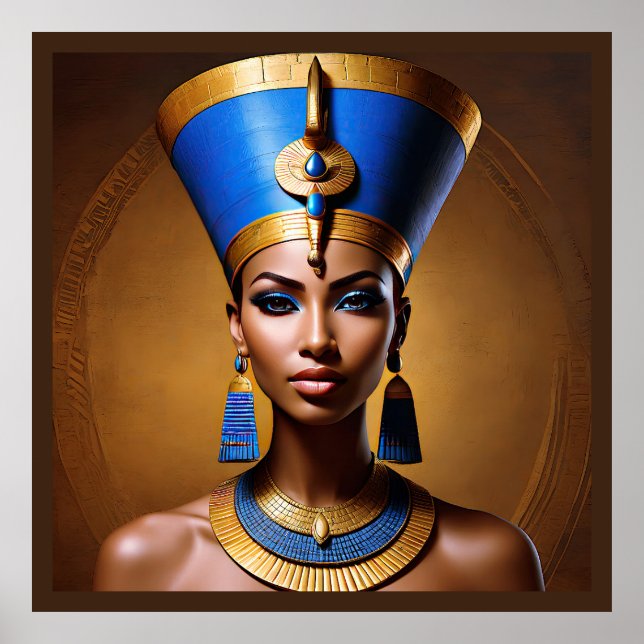 “Queen Nefertiti” Beautiful Ancient African Queen Poster (Front)