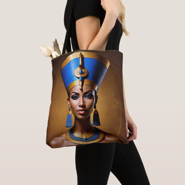 “Queen Nefertiti” Beautiful Ancient African Queen Tote Bag (Close Up)