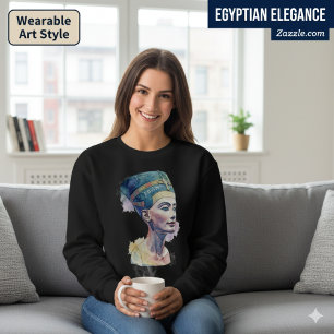 Queen Nefertiti Watercolor T-Shirt – Egyptian Art