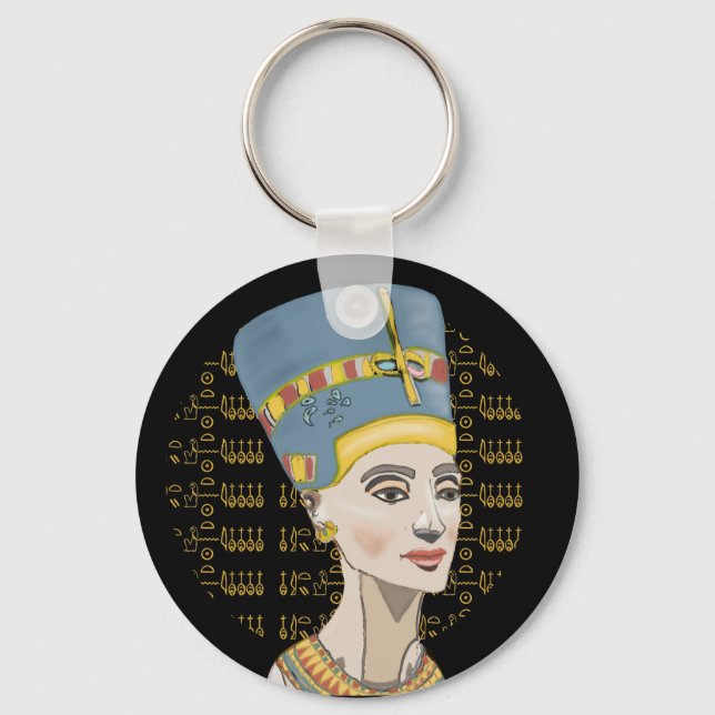 Queen Nefertiti with Cartouche  Keychain (Front)