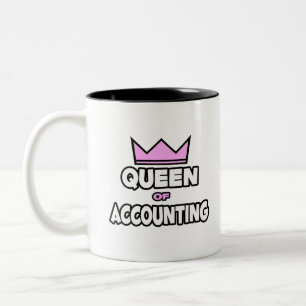 Queen of Accounting Two-Tone Coffee Mug