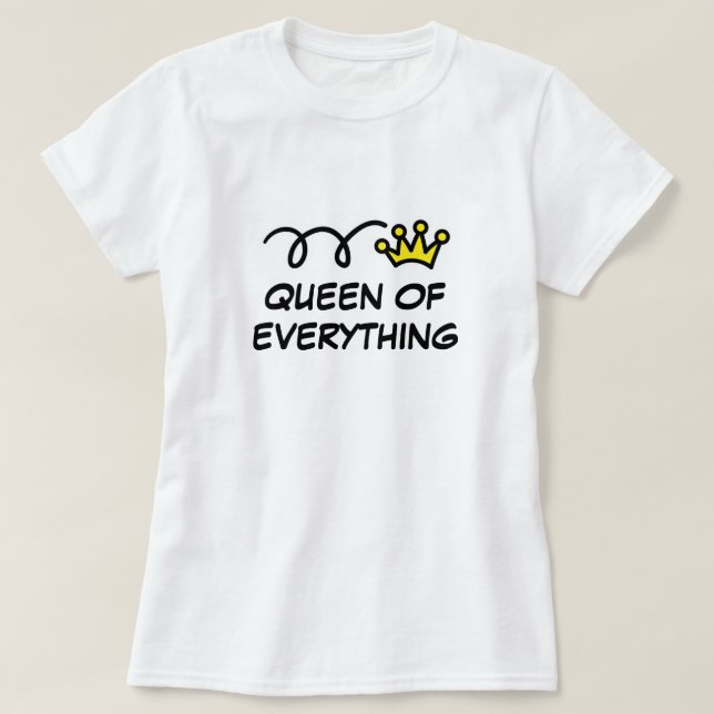 Queen of all drôle de t-shirt pour femmes (Design devant)