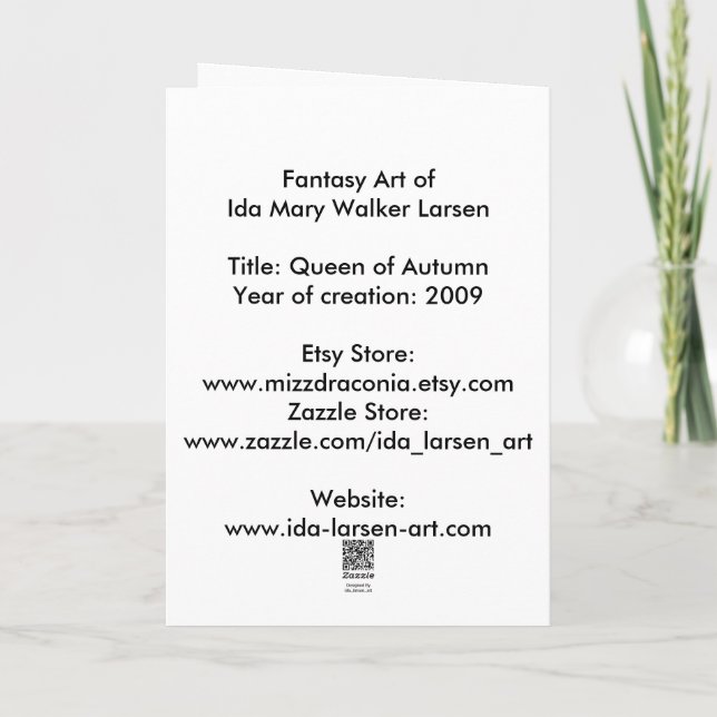 Queen of Autumn - Greeting Card (Back)