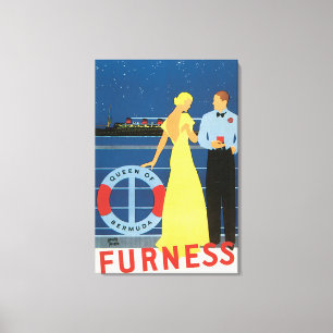 Queen of Bermuda Furness Vintage Travel Poster Canvas Print
