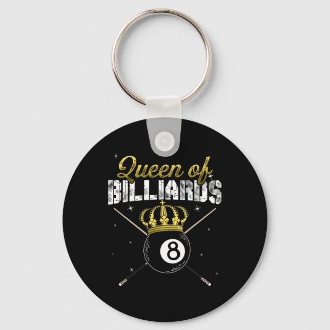 Queen Of Billiards Snooker Pool Billiard Player Qu Keychain (Front)