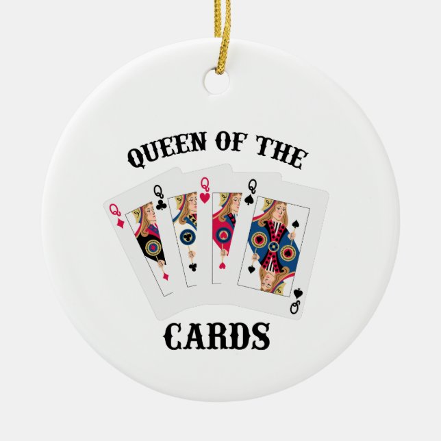 Queen Of Cards Ceramic Ornament (Front)