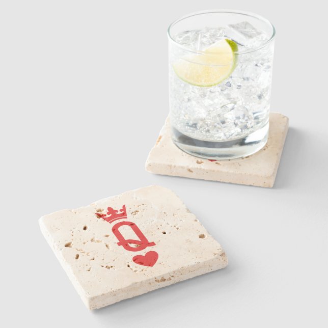 Queen of cards stone coaster (Side)