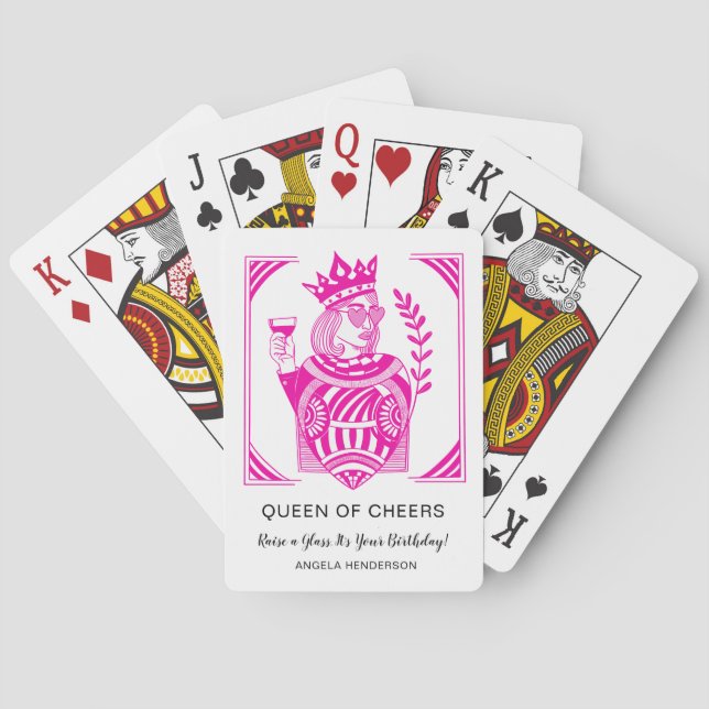 Queen of Cheers Birthday Playing Cards | Raise (Back)