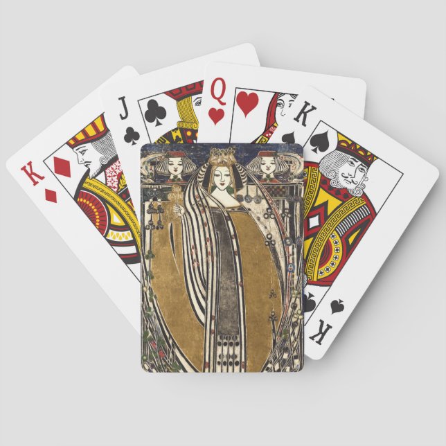 Queen of Clubs by Margaret Macdonald Mackintosh Playing Cards (Back)