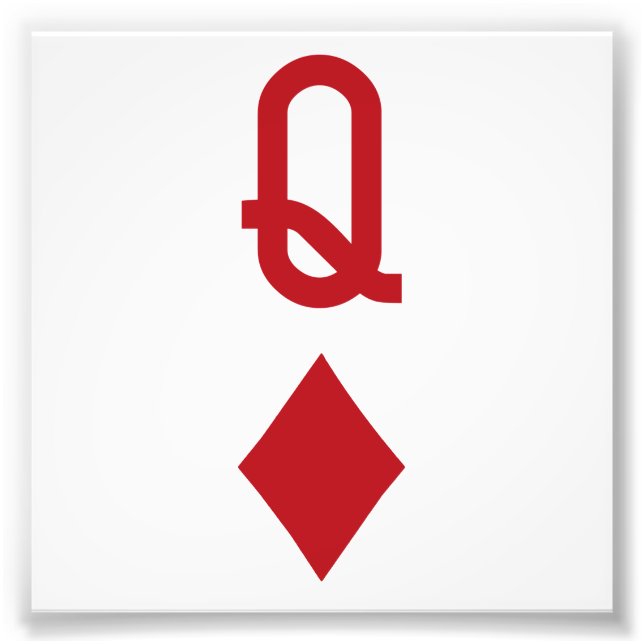 Queen of Diamonds Red Playing Card Photo Print (Front)