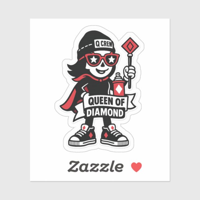 Queen of Diamonds Street Mascot — High-Stakes Edit (Sheet)
