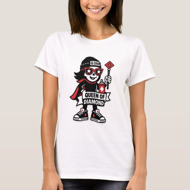 Queen of Diamonds Street Mascot — High-Stakes Edit T-Shirt (Front)