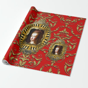 Queen of France on Red Wrapping Paper