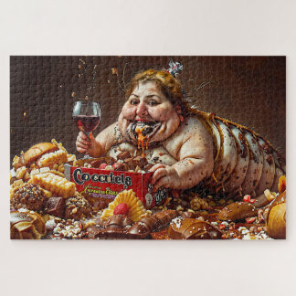 “Queen of Gluttonous Decay” Colourful Portrait Jigsaw Puzzle
