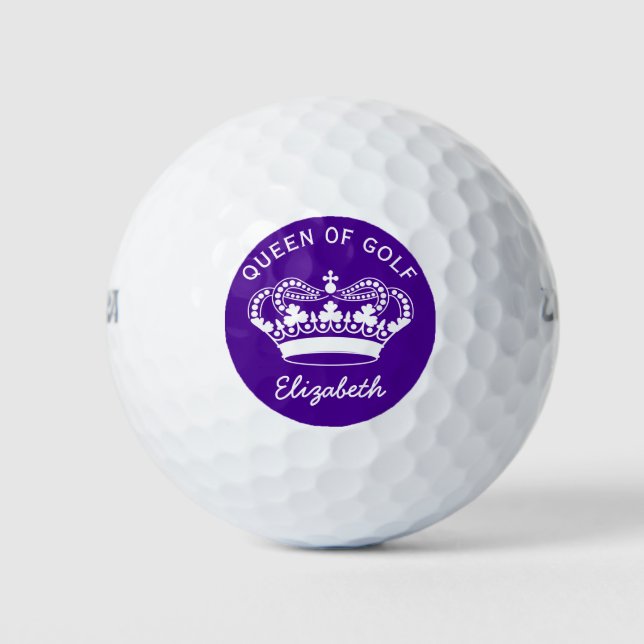Queen of Golf Monogram Purple Golf Balls (Front)