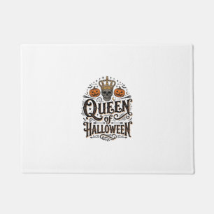 Queen of Halloween Vintage Skull Pumpkin Shirt Des Doormat