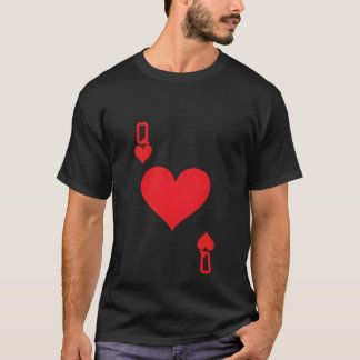Queen Of He Playing Card Halloween Love T-Shirt