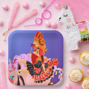 Queen of Heart in Tea Cup Paper Plate