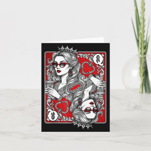 Queen Of Heart Playing Card Coffee Lover Gambling 