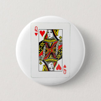 QUEEN OF HEARTS 2 INCH ROUND BUTTON