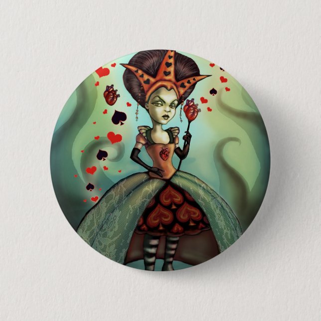 Queen of Hearts 2 Inch Round Button (Front)