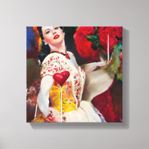 Queen of Hearts AI Generated Painting Canvas Print