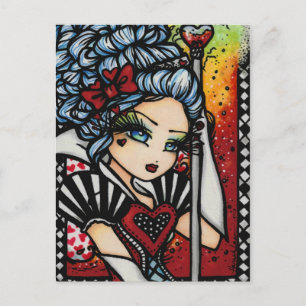 Queen of Hearts Alice Fairy Fantasy Art Girl Postcard