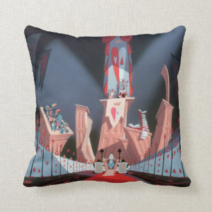 Queen of Hearts   Alice in Her Court Throw Pillow