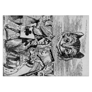 Queen of Hearts and Cheshire cat Cutting Board