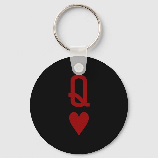 Queen Of Hearts And King Of Hearts Couples Matchin Keychain (Front)