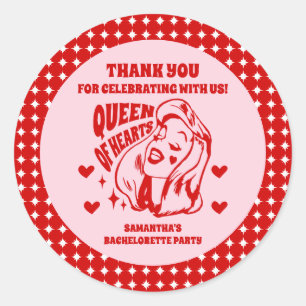 Queen of Hearts Bachelorette Party Favor Stickers