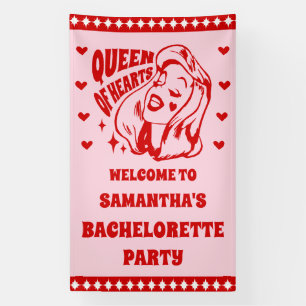 Queen of Hearts Bachelorette Party Welcome Banner