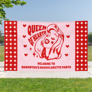 Queen of Hearts Bachelorette Party Welcome Banner