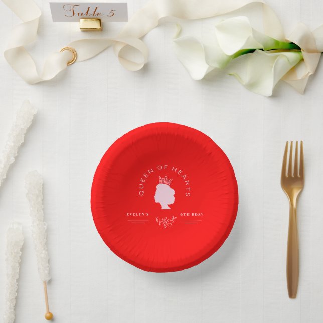 Queen of Hearts Birthday Paper Plate (Wedding)