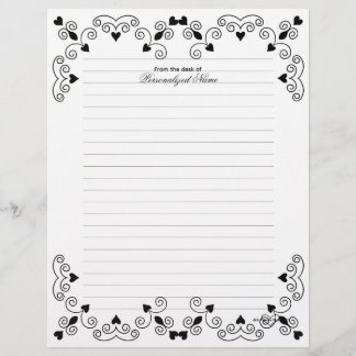 Queen of Hearts - Black Lined Letterhead