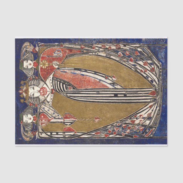 Queen of Hearts by Margaret Macdonald Mackintosh Tissue Paper (Front)