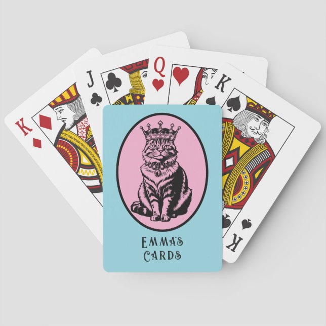 Queen of Hearts Cat Personalized Cards (Back)
