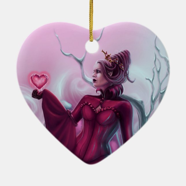 Queen of Hearts Ceramic Ornament (Back)