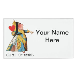 Queen of Hearts Classic Alice and Wonderland Name Tag