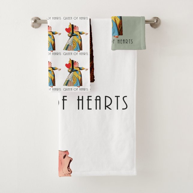Queen of Hearts Classic Alice in Wonderland Bath Towel Set (Insitu)