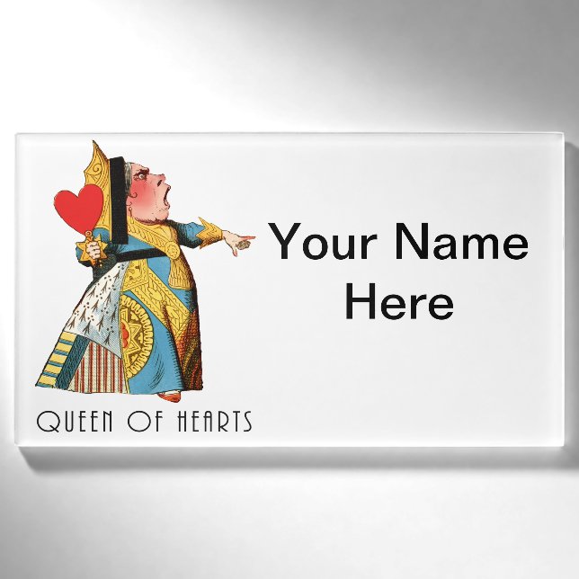 Queen of Hearts Classic Alice in Wonderland Name Tag (Front)