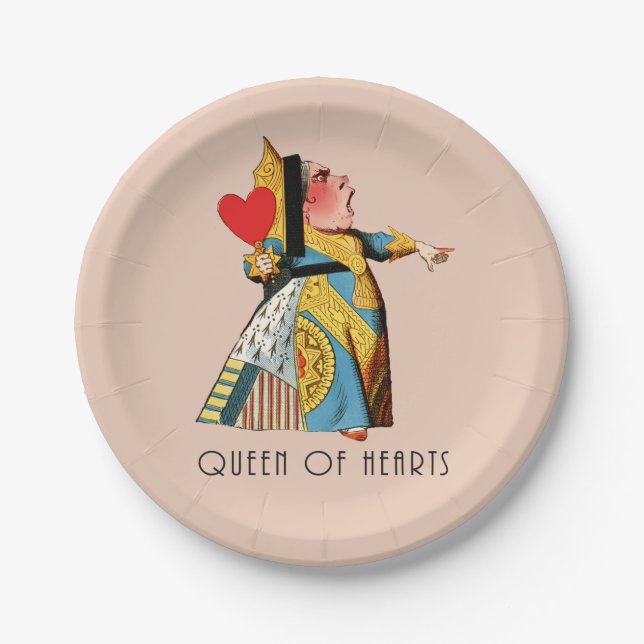 Queen of Hearts Classic Alice in Wonderland Paper Plate (Front)