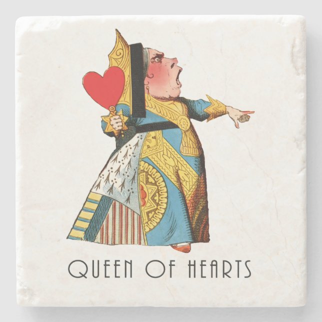 Queen of Hearts Classic Alice in Wonderland Stone Coaster (Front)