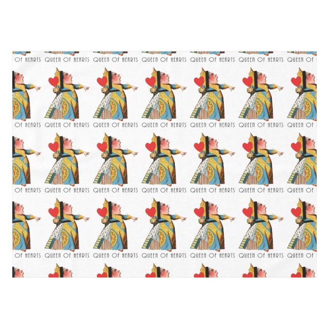 Queen of Hearts Classic Alice in Wonderland Tablecloth (Front (Horizontal))