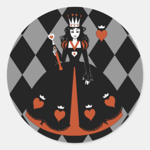 Queen of Hearts Classic Round Sticker