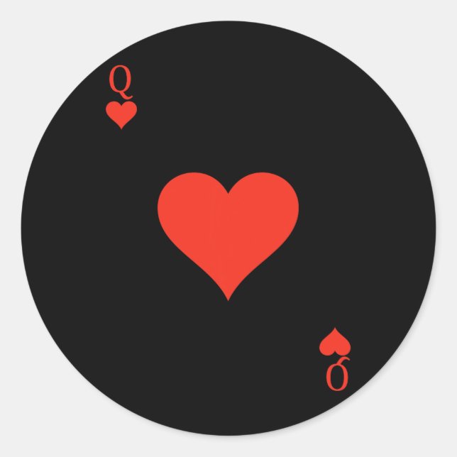 Queen of Hearts Costume Deck of Cards Playing Card Classic Round Sticker (Front)